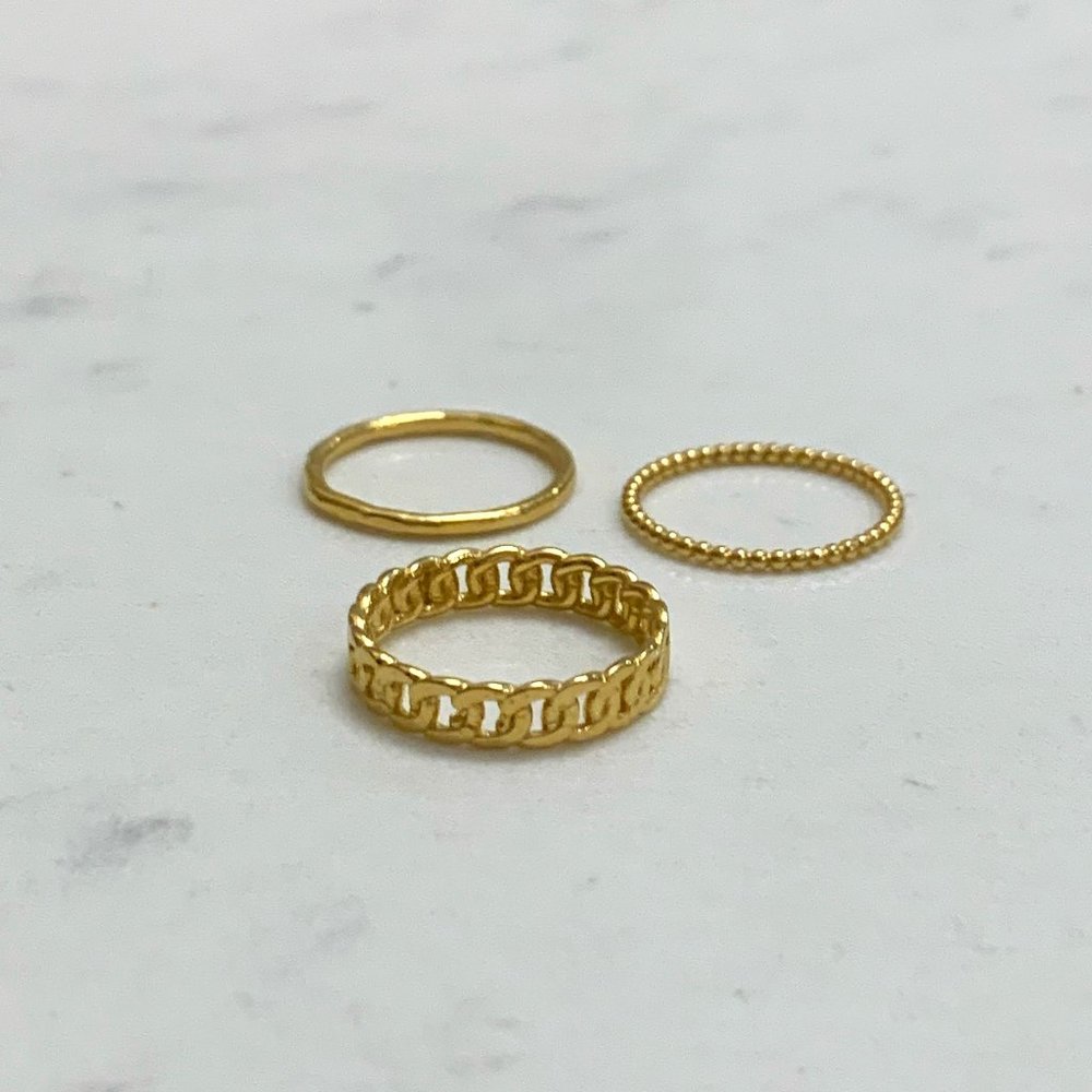 Katie Dean Jewelry Everyday Stack, gold, size 5